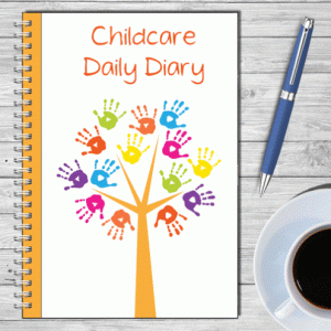 Childcare Diary – Tree Hands Design With Purple Pages
