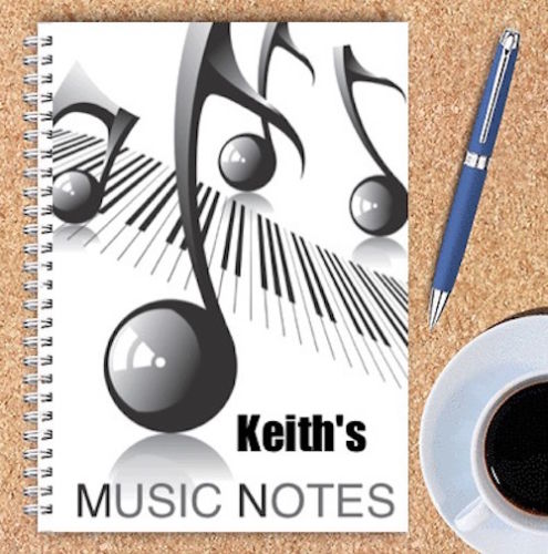 Personalised Notebook – Music Notes