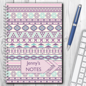 Personalised Notebook – Purple Pattern