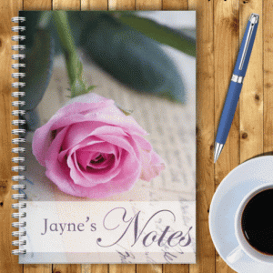 Personalised Notebook – Pink Rose