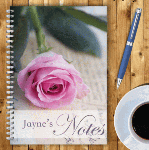 Personalised Notebook – Pink Rose