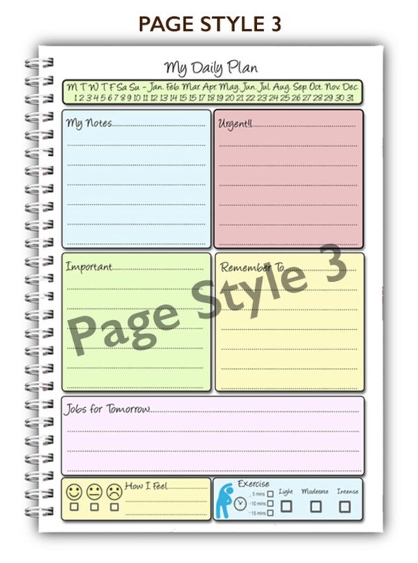 Personalised Daily Planner – Pink Heart Design