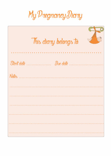 Personalised Pregnancy Diary – Yellow Umbrella Design