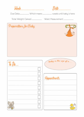 Personalised Pregnancy Diary – Green Umbrella Design