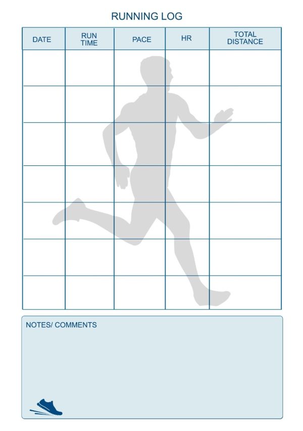 Non Personalised Running Log – Colourful Lady 2