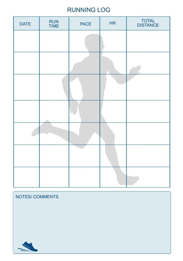 Non Personalised Running Log – Lemon