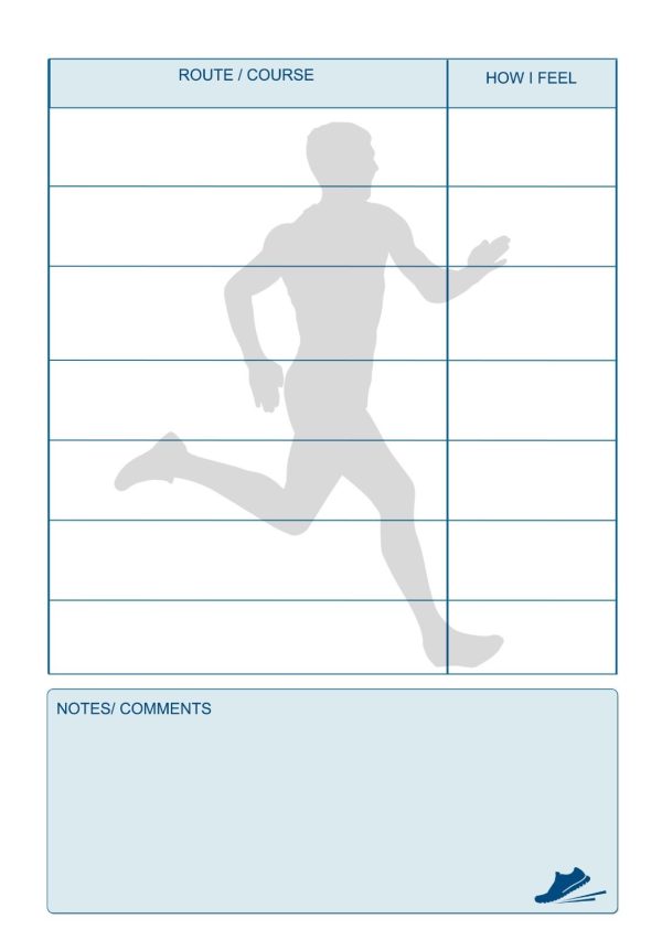 Non Personalised Running Log – Words