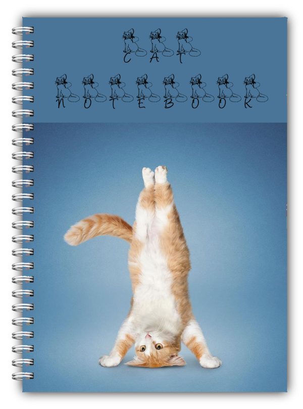 A5 Non Personalised Cat Yoga Notebook 01