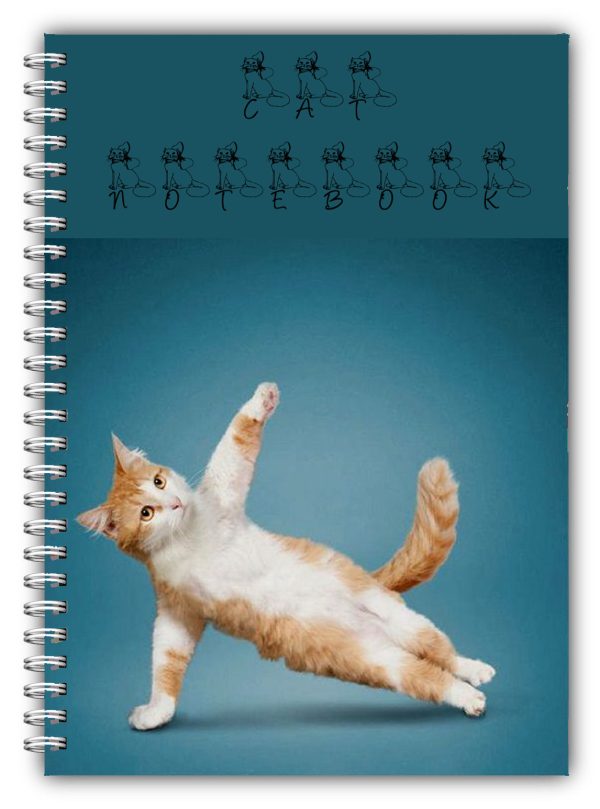 A5 Non Personalised Cat Yoga Notebook 02