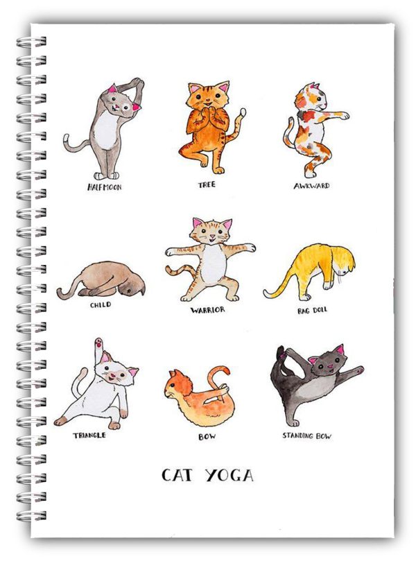 A5 Non Personalised Cat Yoga Notebook 03