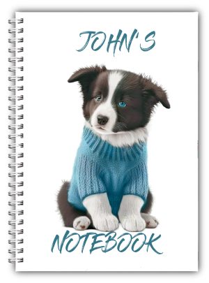 A5 Personalised Collie Sheepdog Dog Notebook 01