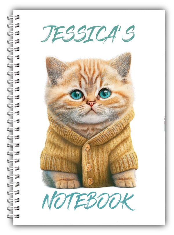 A5 Personalised Cat Kitten Notebook 01