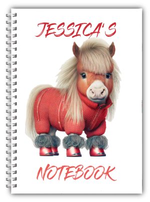 A5 Personalised Small Pony Shetland Miniature Notebook 01