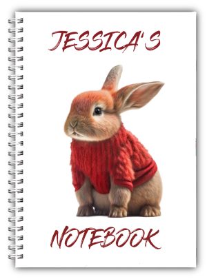A5 Personalised Red Rabbit Small Pet Notebook 01