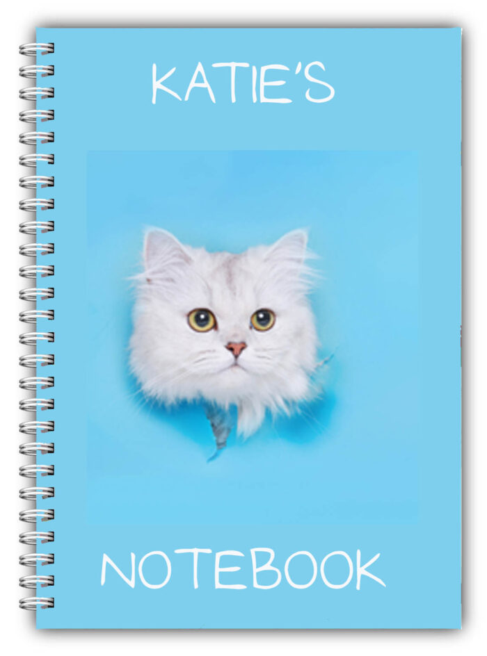 A5 Personalised Cute Cat Peaking Out Notebook 01 A5 Personalised Cute Cat Peaking Out Notebook 01