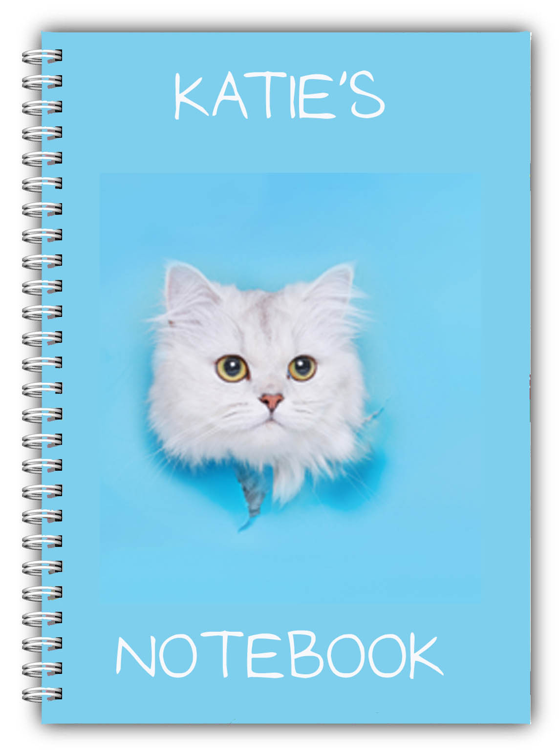A5 Personalised Cute Cat Peaking Out Notebook 01 A5 Personalised Cute Cat Peaking Out Notebook 01