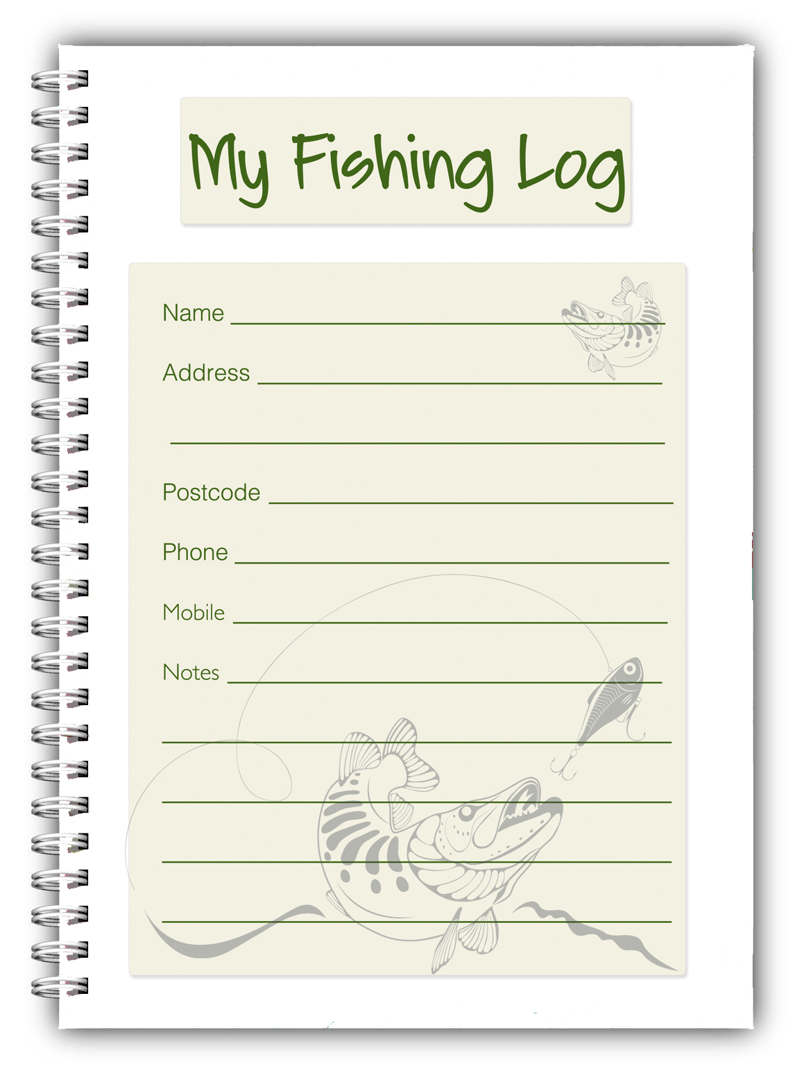 A5 Personalised Fishing Log Book Diary 01 A5 Personalised Fishing Log Book Diary 01 - Image 2